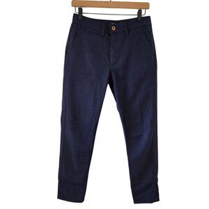 Civic by Taylor Stitch Merino Wool Trousers Pants Navy Blue Women's 0